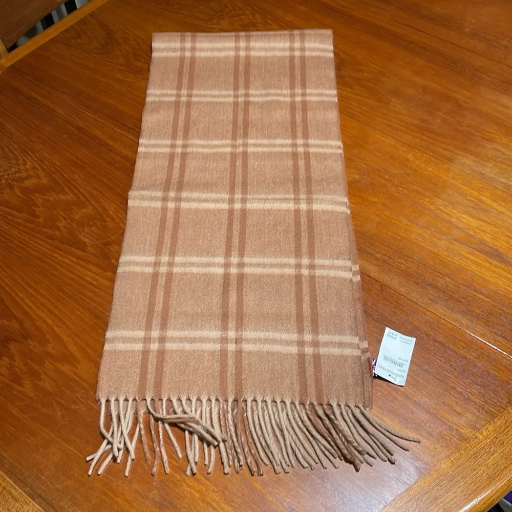 English Laundry cashmere lambswool brown scarf